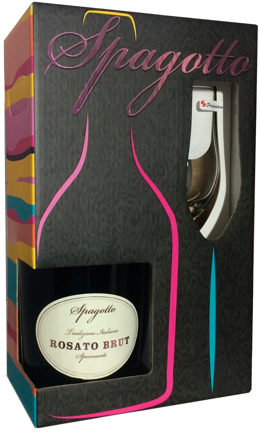 Spagotto Rosato Brut Emilia IGT Cantine Quattro Valli (gift box with glass)