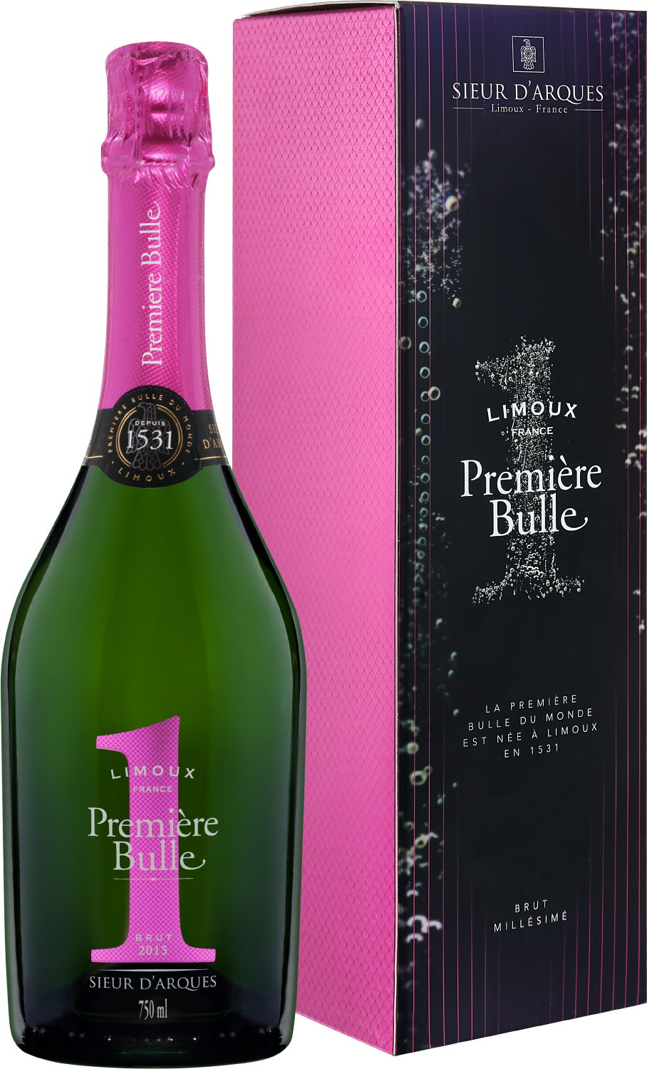 Premiere Bulle Brut Blanquette de Limoux AOC Sieur d‘Arques (gift box) premiere bulle premium brut cremant de limoux aoc sieur d‘arques
