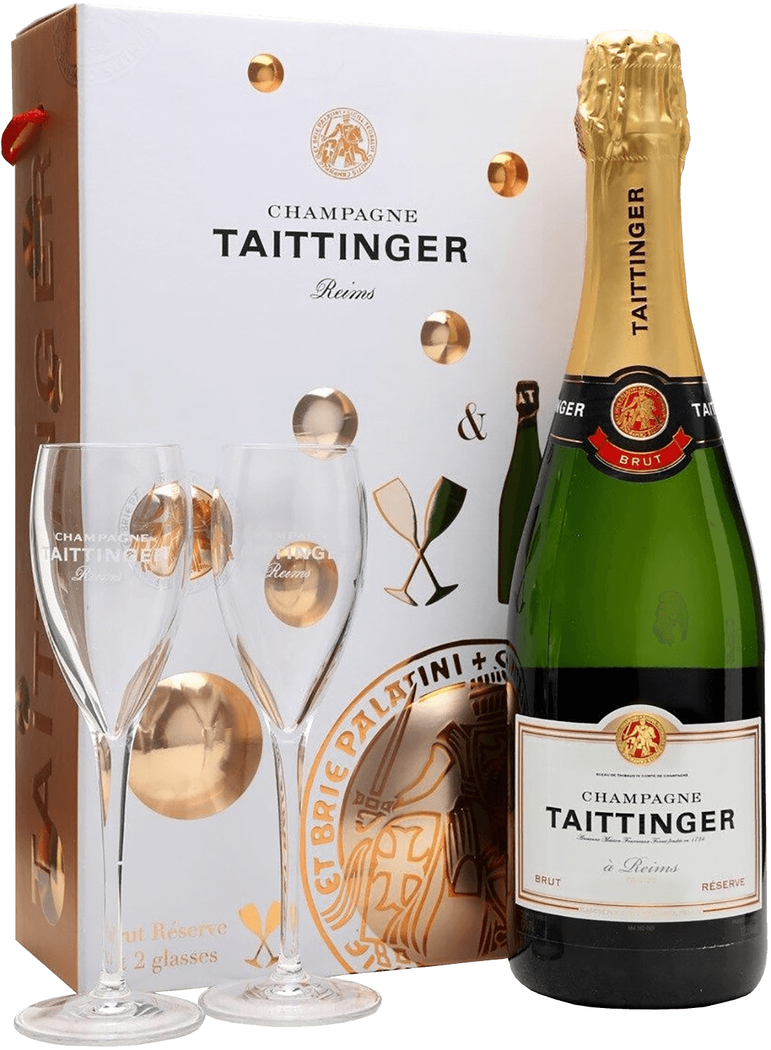 Taittinger Brut Reserve Champagne AOC (gift box) drappier clarevallis champagne aoc gift box