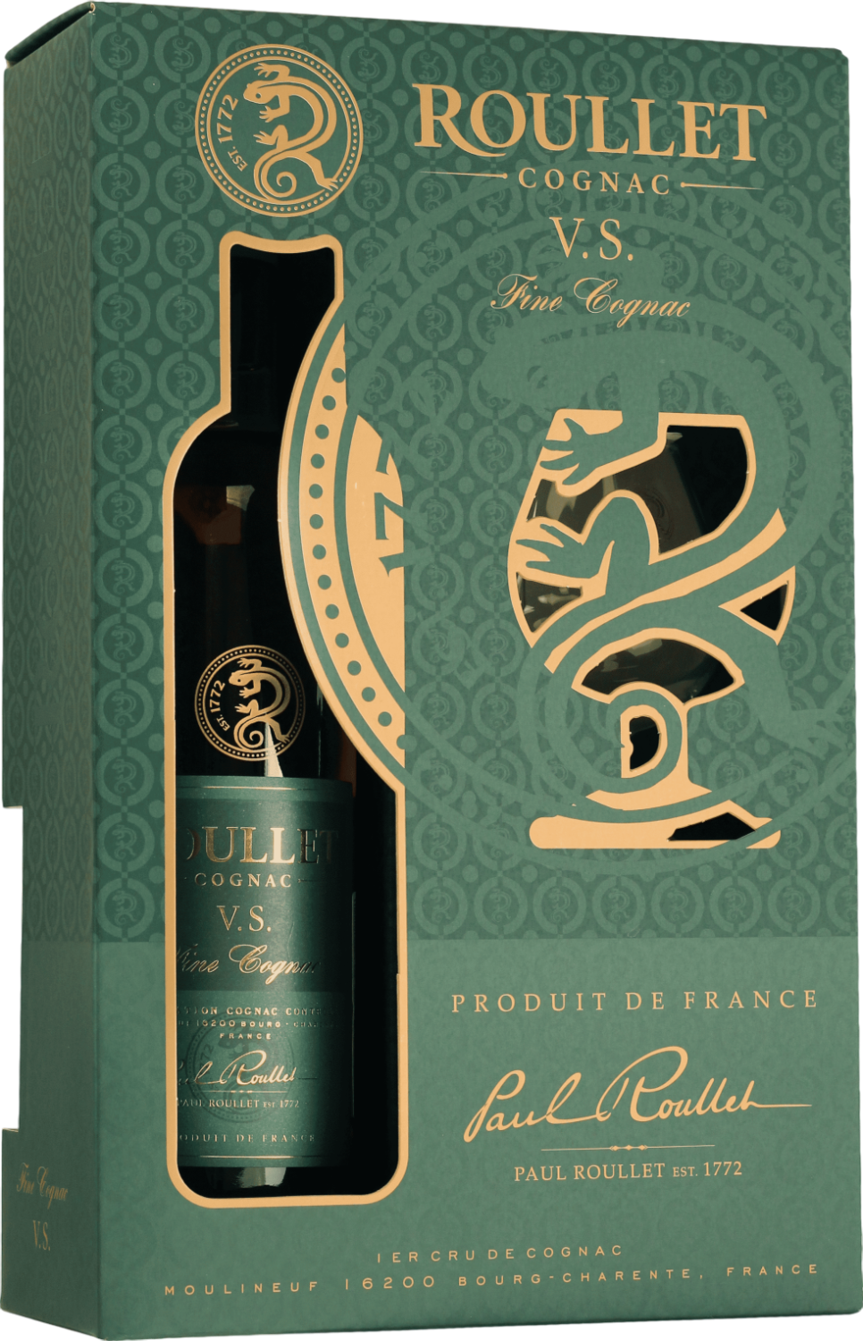 Рулле Коньяк VS в подарочной упаковке с двумя бокалами 0.7&nbsp;л