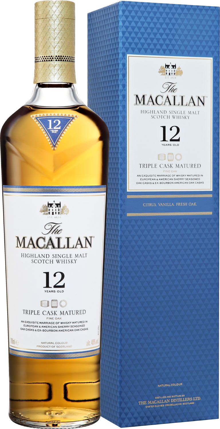 Macallan Triple Cask Matured Highland Single Malt Scotch Whisky 12 y.o. (gift box)