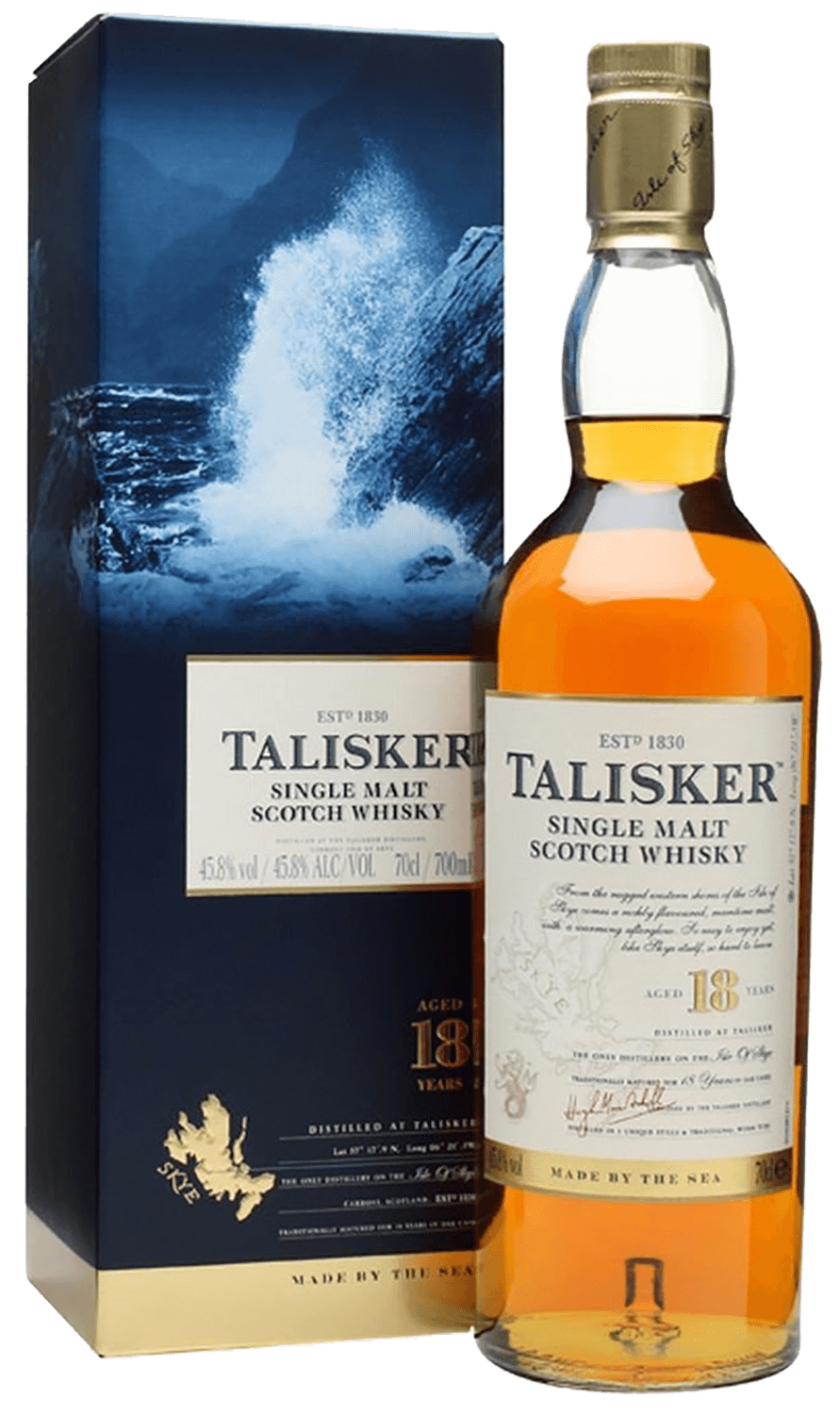 Talisker 18 Years Old Single Malt Scotch Whisky (gift box) craigellachie 17 years old speyside single malt scotch whisky gift box