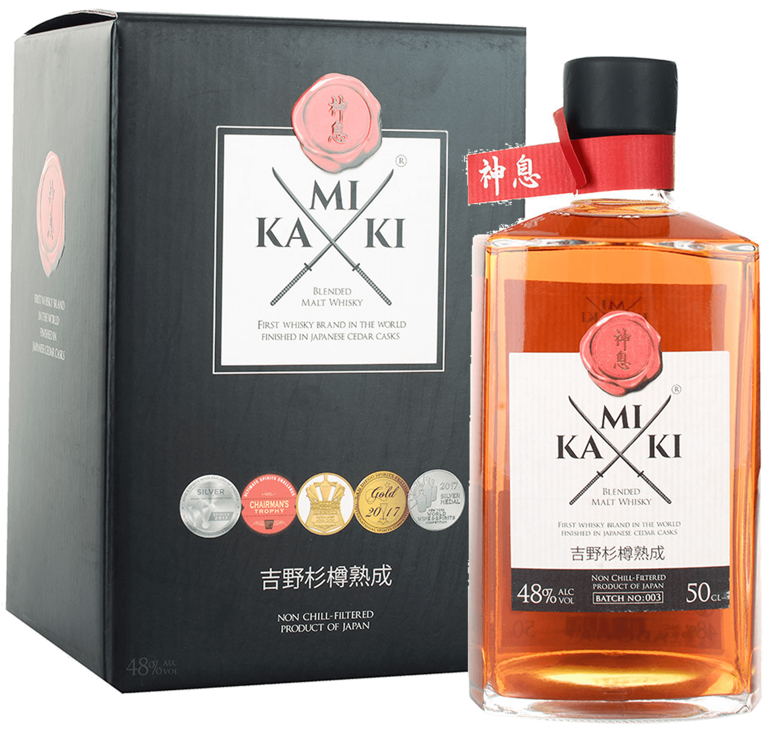 Kamiki Blended Malt Whisky (gift box) виски shinobu blended malt япония 0 75 л
