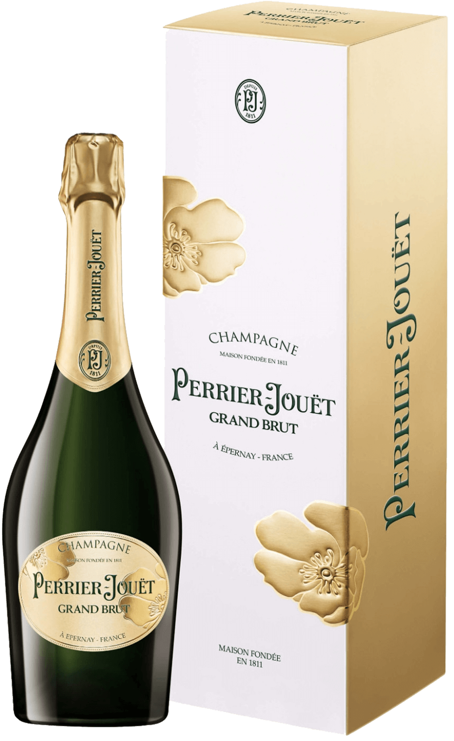 Perrier-Jouёt Grand Brut Champagne AOC (gift box) perrier jouet blanc de blancs champagne aoc brut gift box with 2 glasses