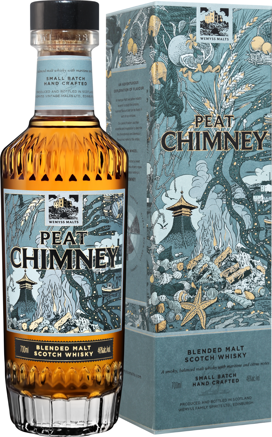 цена Wemyss Malts Peat Chimney Blended Malt Scotch Whisky (gift box)
