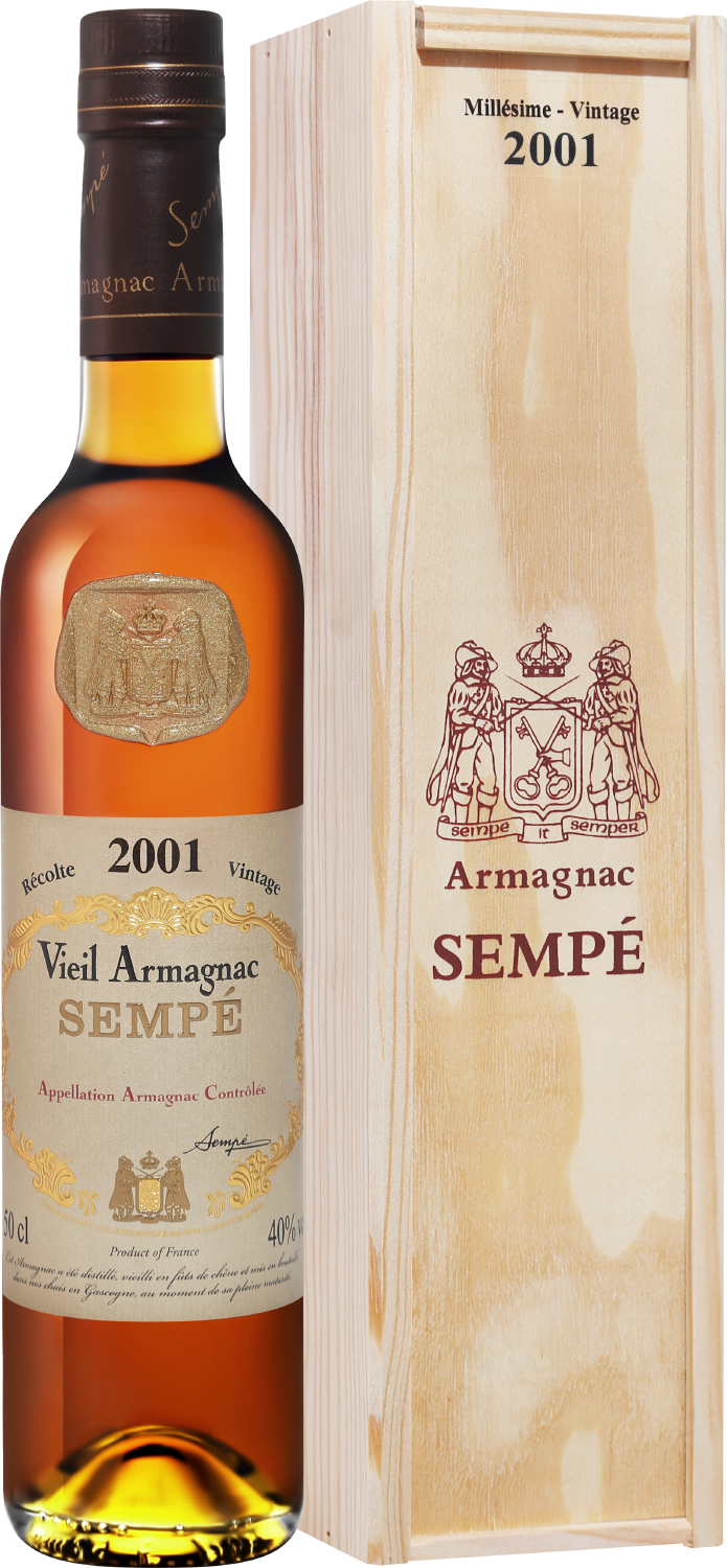 Семпэ Вьей Винтаж 2001 Арманьяк AOC в подарочной упаковке 2001 0.5&nbsp;л