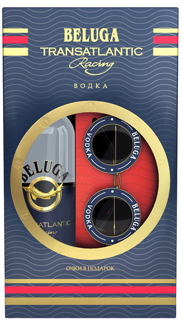 Белуга Трансатлантик Рейсинг в подарочной упаковке с бокалом 0.7&nbsp;л
