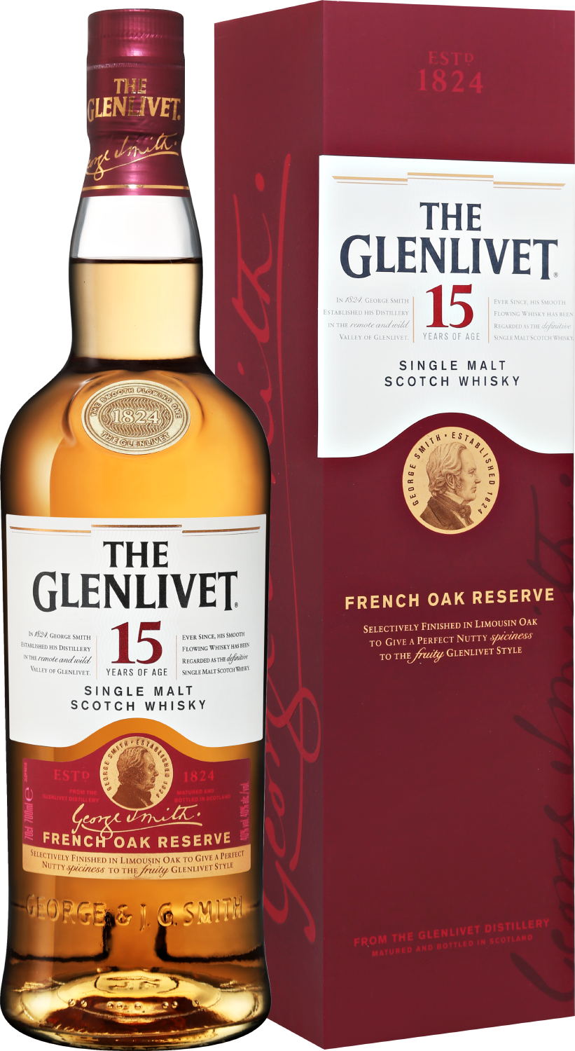 The Glenlivet French Oak Reserve Single Malt Scotch Whisky 15 y.o. (gift box) the glenlivet founder s reserve single malt scotch whisky gift box with 2 glasses