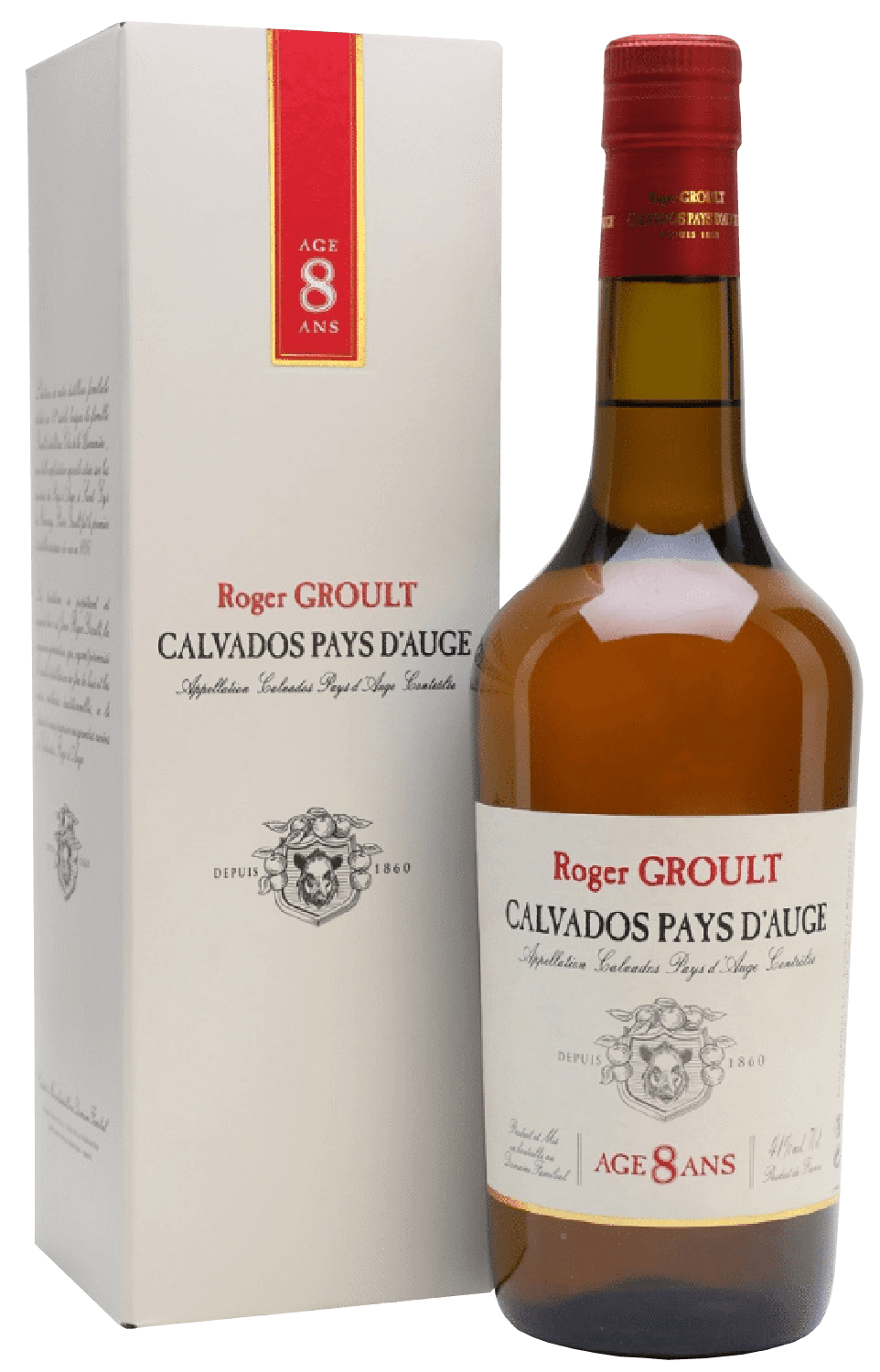 Calvados Pays D'Auge AOC 8 ans Roger Groult (gift box) age d or calvados pays d auge aoc roger groult gift box