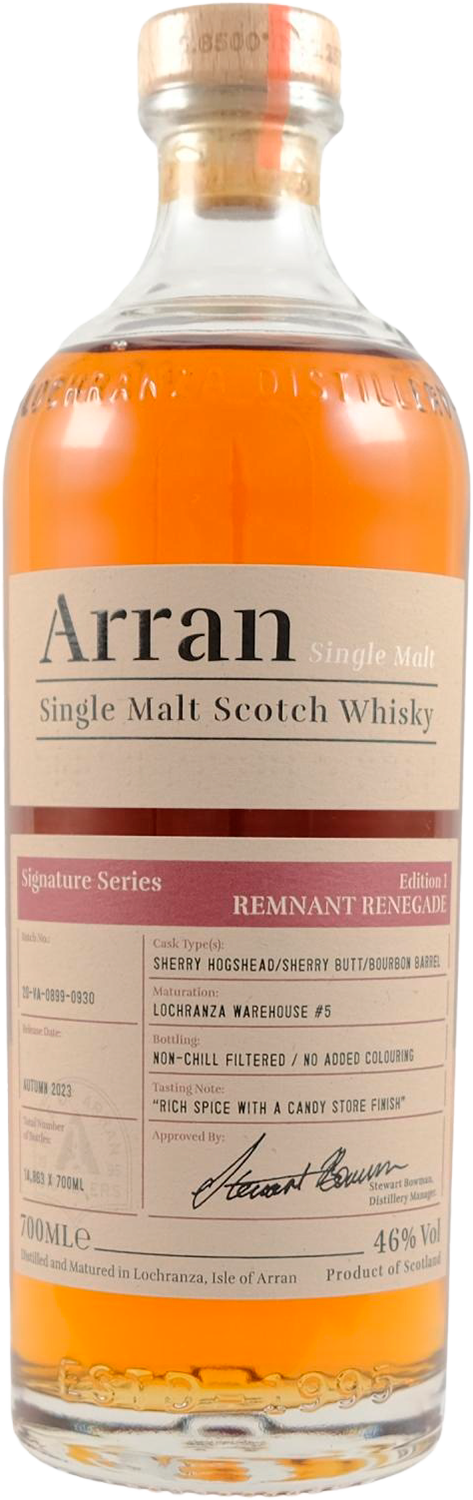 Arran Remnant Renegade Edition 1 Single Malt Scotch Whisky (gift box)