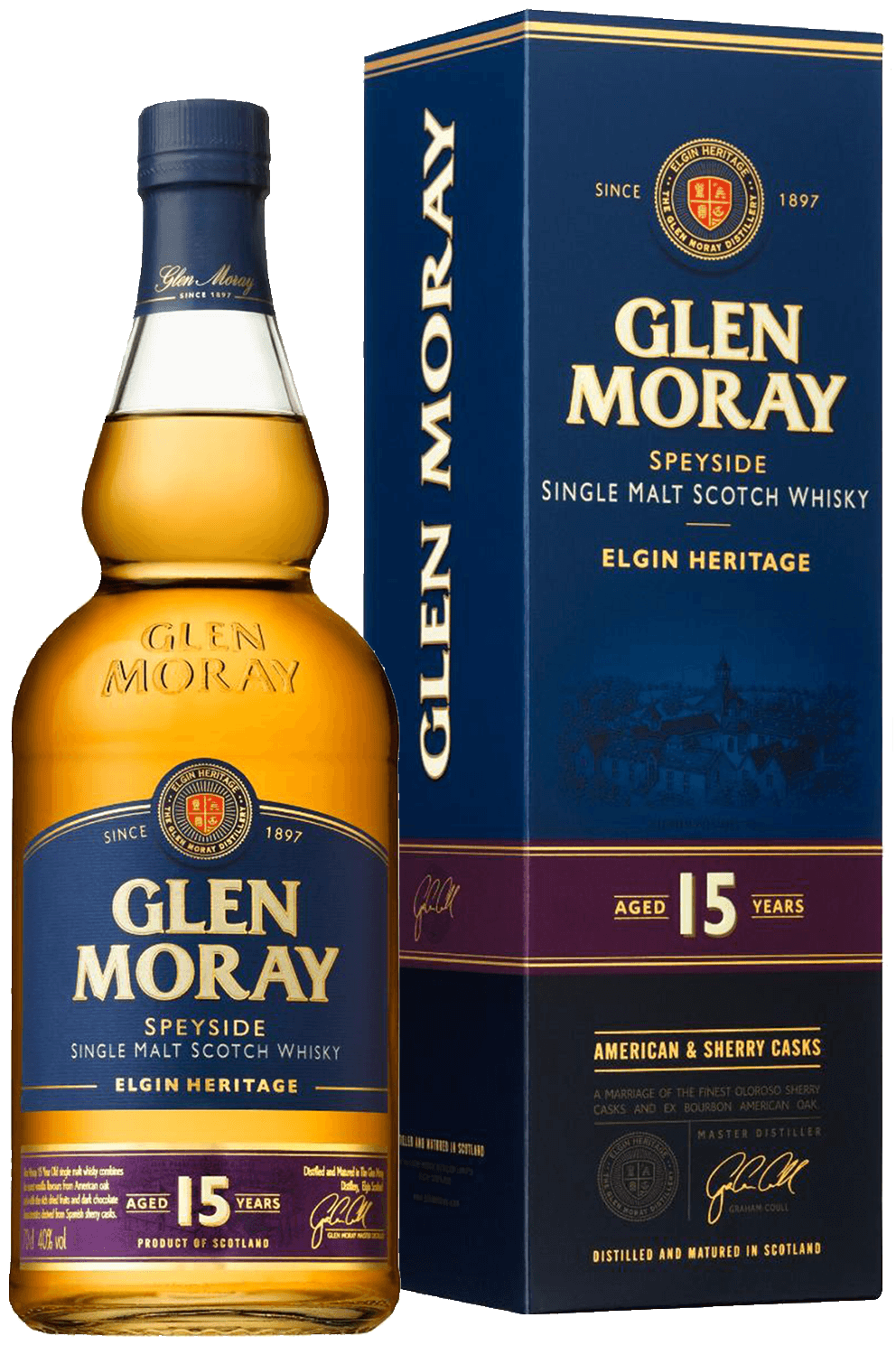 Glen Moray Elgin Heritage 15 y.o. Speyside Single Malt Scotch Whisky (gift box)
