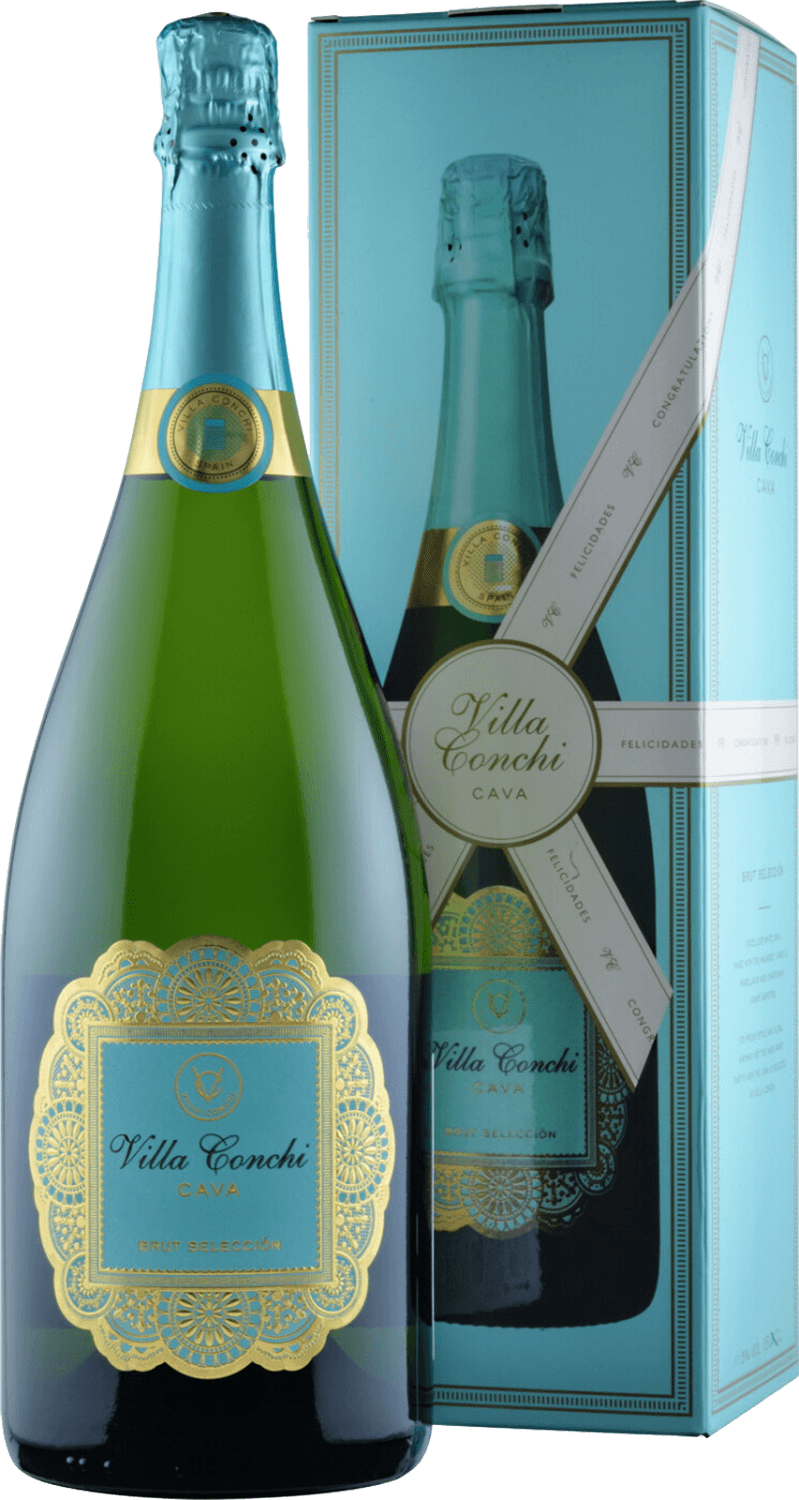 Вино игристое белое брют испания. Villa Conchi Cava Brut 1.5. Шампанское Villa Conchi Cava. Шампанское Villa Conchi Cava Brut. Вино брют игристое Vila Cava.