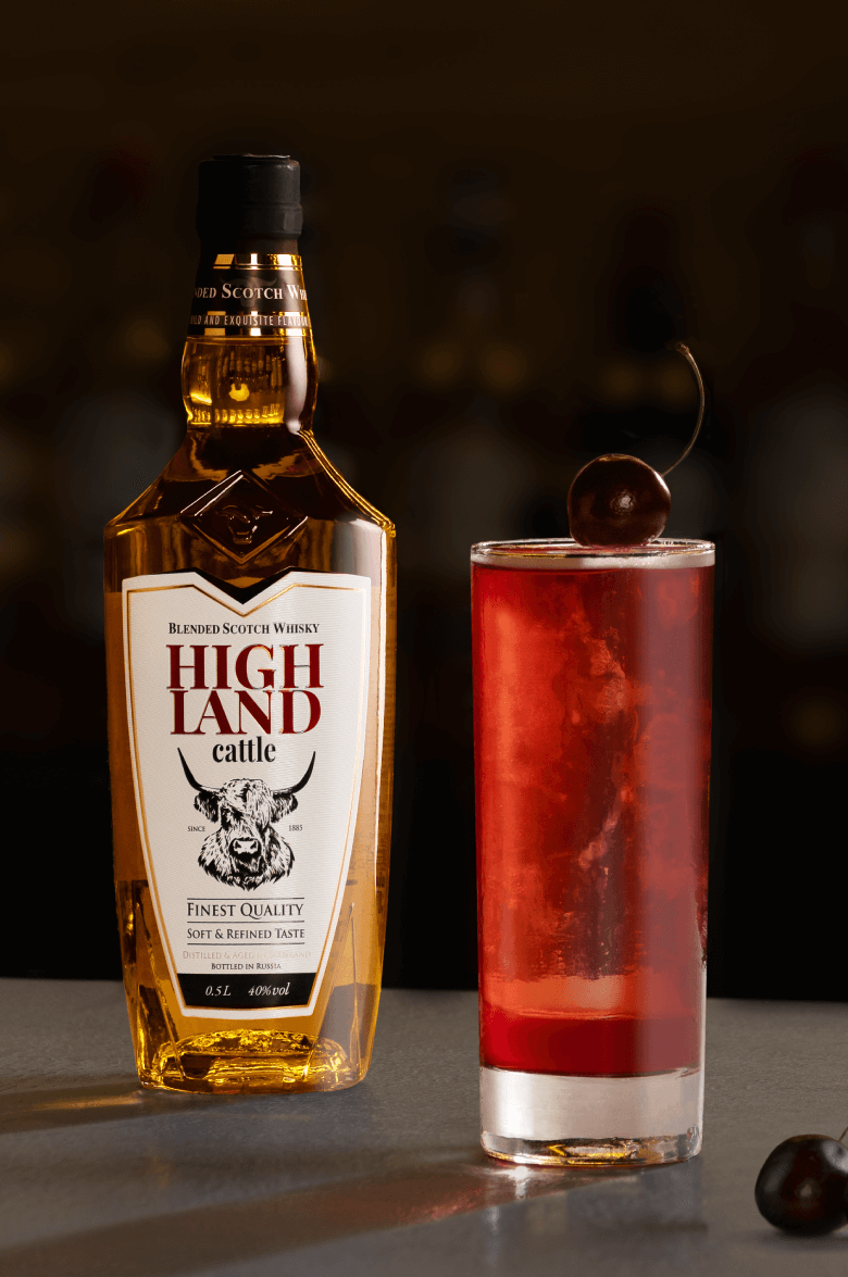 Хайлэнд Кэттл Блендед купажированный виски с картхолдером и стикером 0.5 л