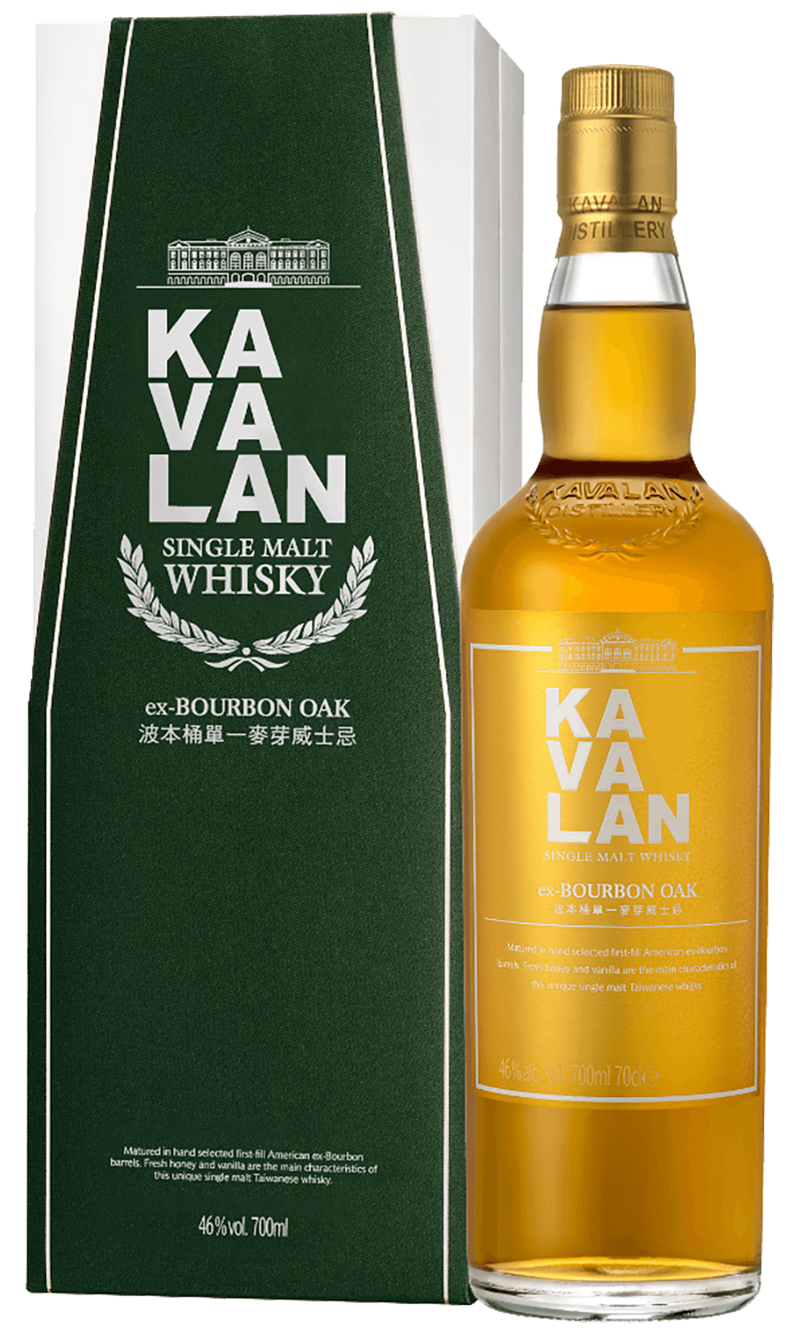 Виски Kavalan Ex-Bourbon Oak Single Malt Whisky (gift box) 0.7 л (Кавалан  Экс-Бурбон Оук Сингл Молт солодовый виски в подарочной упаковке), купить в  магазине в Тюмени - цена, отзывы