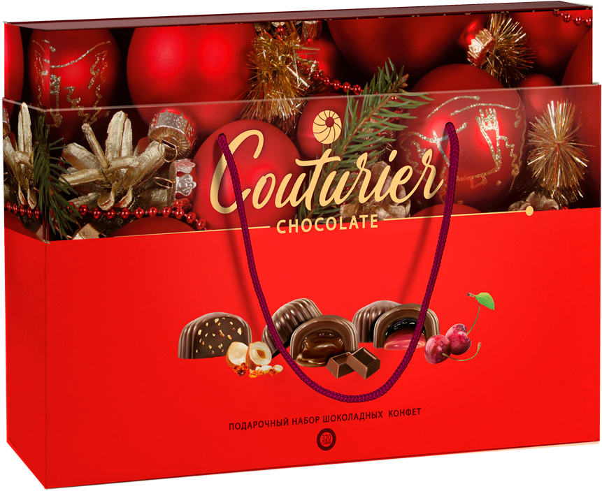 Шоколадный Кутюрье Ассорти конфеты с разными начинками в красной коробке 0.3&nbsp;л