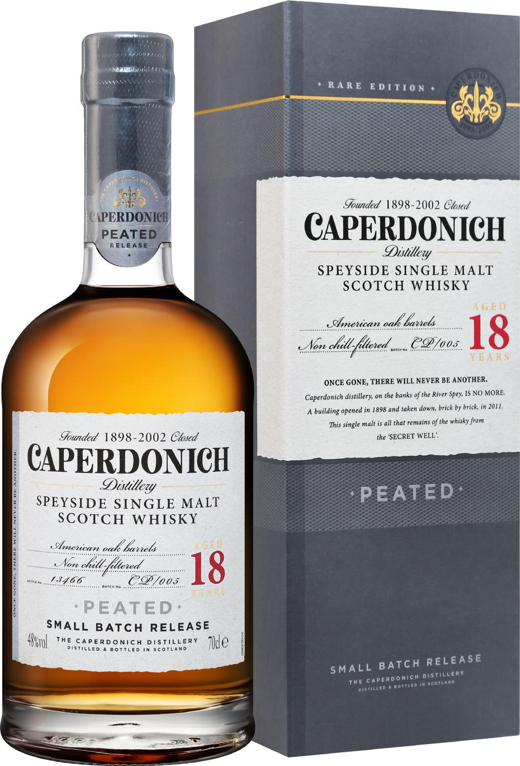 Caperdonich Speyside Peated Single Malt Scotch Whisky 18 y.o. (gift box)