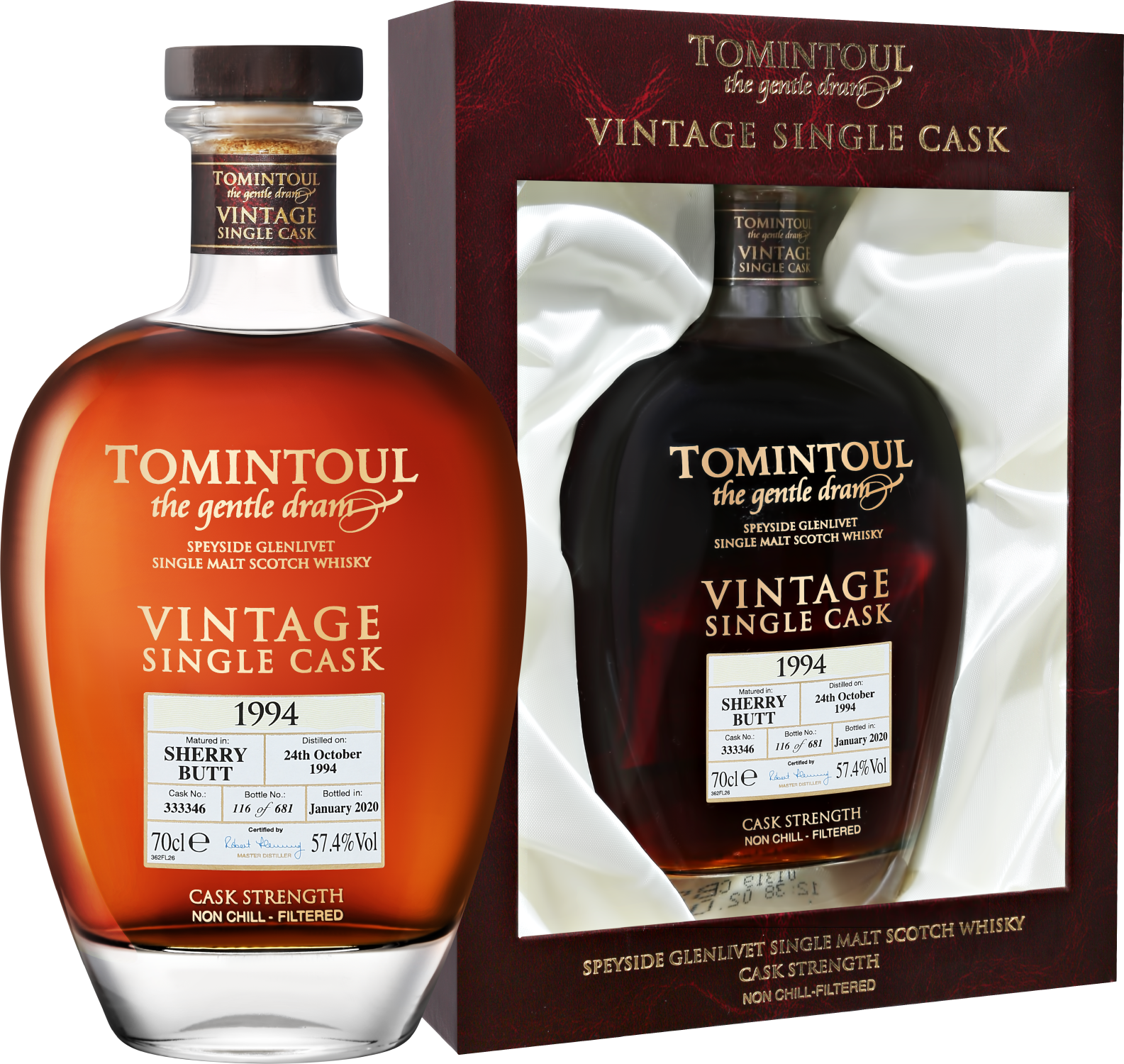 Tomintoul 1994 Speyside Glenlivet Vintage Single Cask Single Malt Scotch Whisky (gift box)