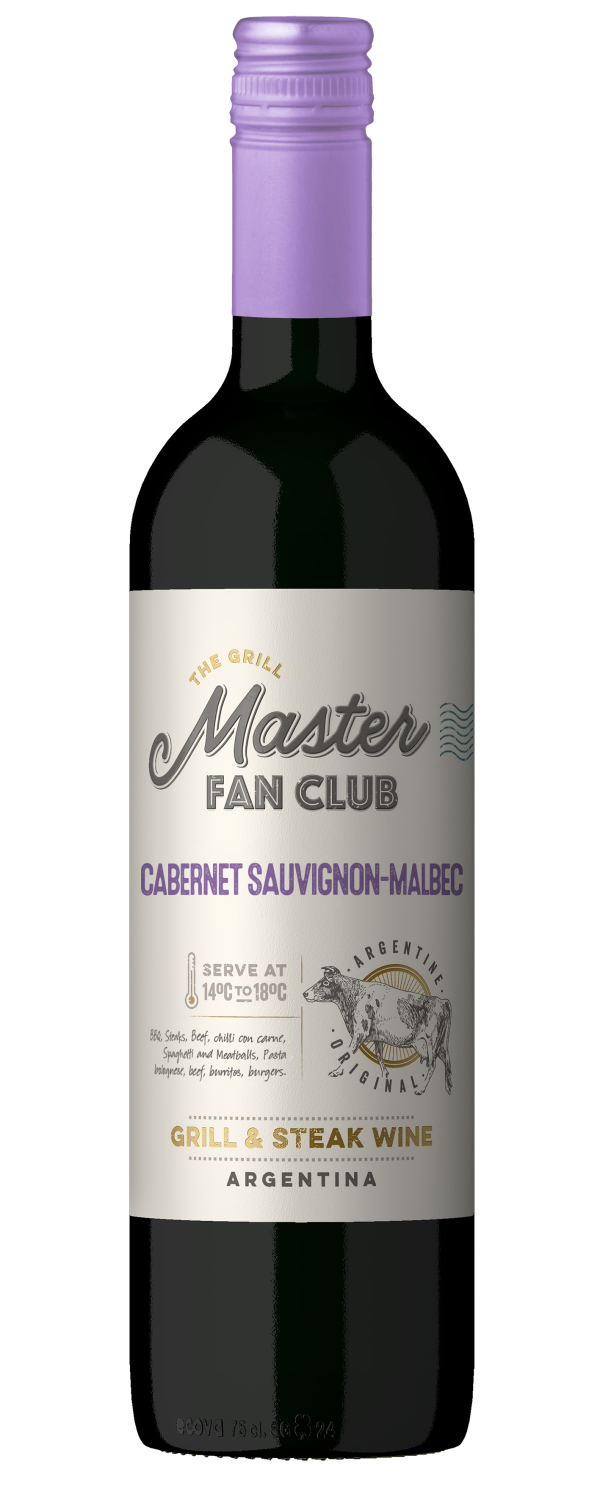 Вино красное полусухое Grill Master Fan Club Cabernet Sauvignon-Malbec  Andean Vineyards урожая 2019 года 0.75 л (Гриль Мастер Фан Клаб Каберне  Совиньон-Мальбек Андиан Виньярдс), купить в магазине в Москве - цена, отзывы