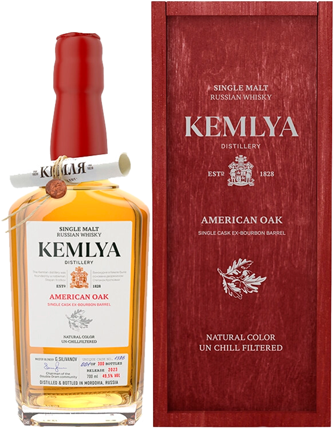 Кемля Американ Оук Синг Молт Виски в подарочной упаковке 0.7&nbsp;л