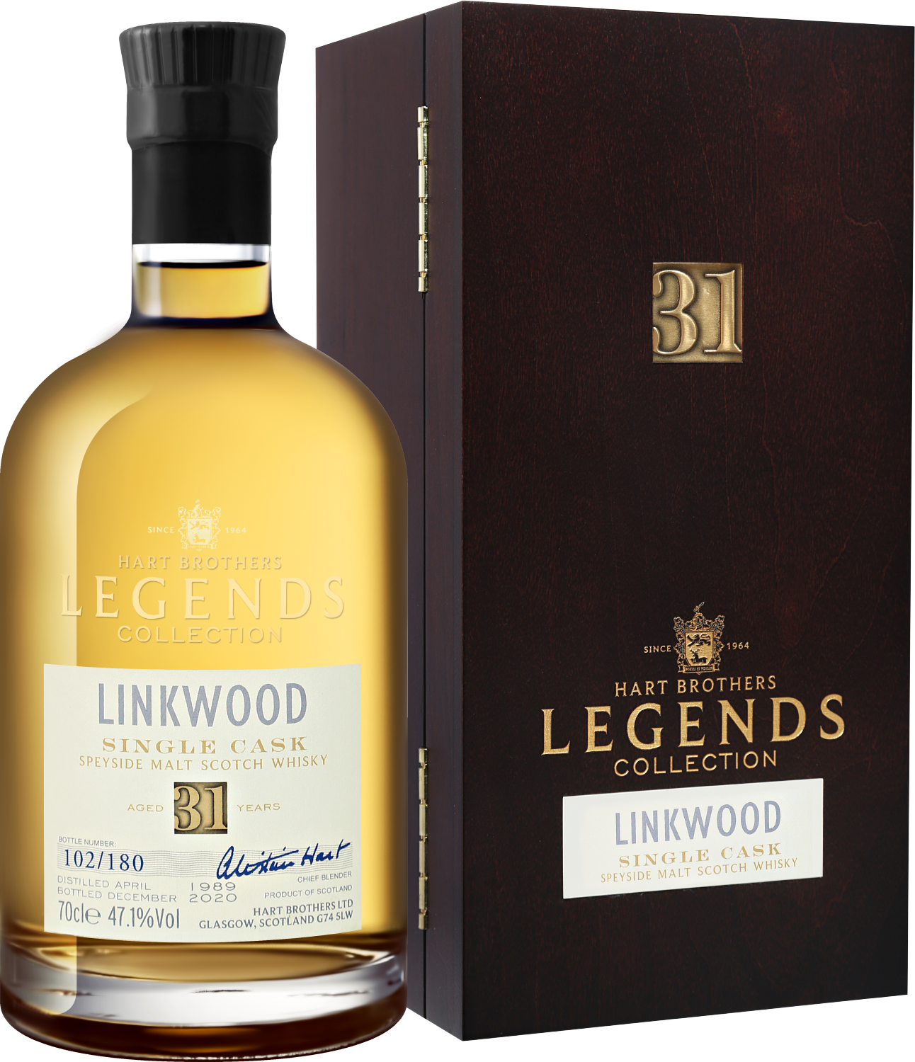 Hart Brothers Legends Collection Linkwood Speyside Single Cask Malt Scotch Whisky 31 y.o. (gift box)