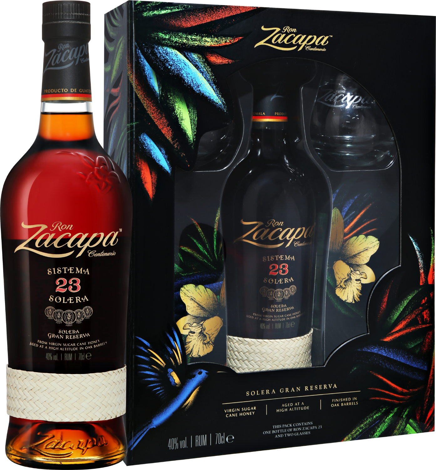 Zacapa Centenario Solera Gran Reserva 23 y.o. (gift box with 2 glasses)