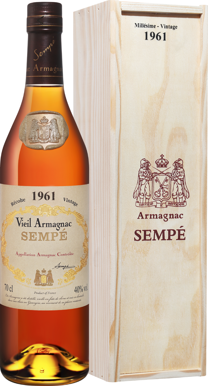 Sempe Vieil Vintage 1961 Armagnac AOC (gift box) sempe vieil vintage 2008 armagnac aoc gift box