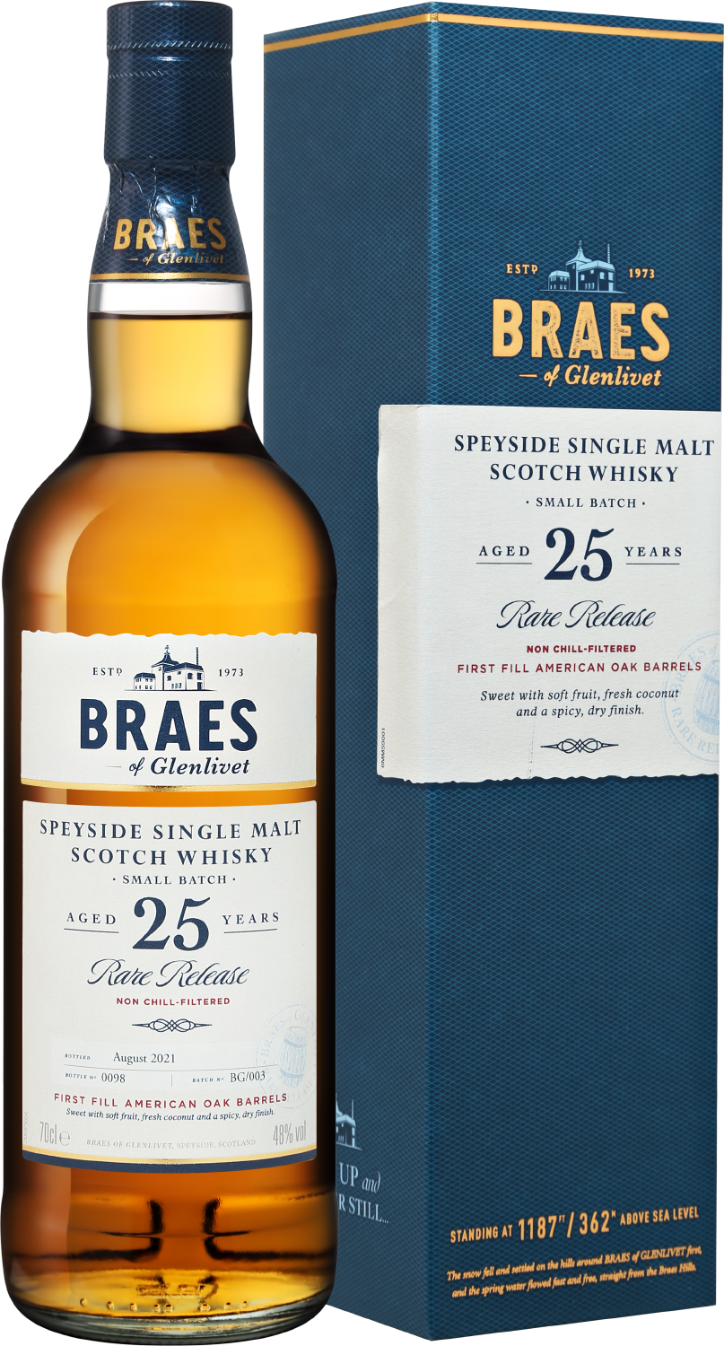 Braes of Glenlivet Speyside Small Batch Single Malt Scotch Whisky 25 y.o. (gift box)