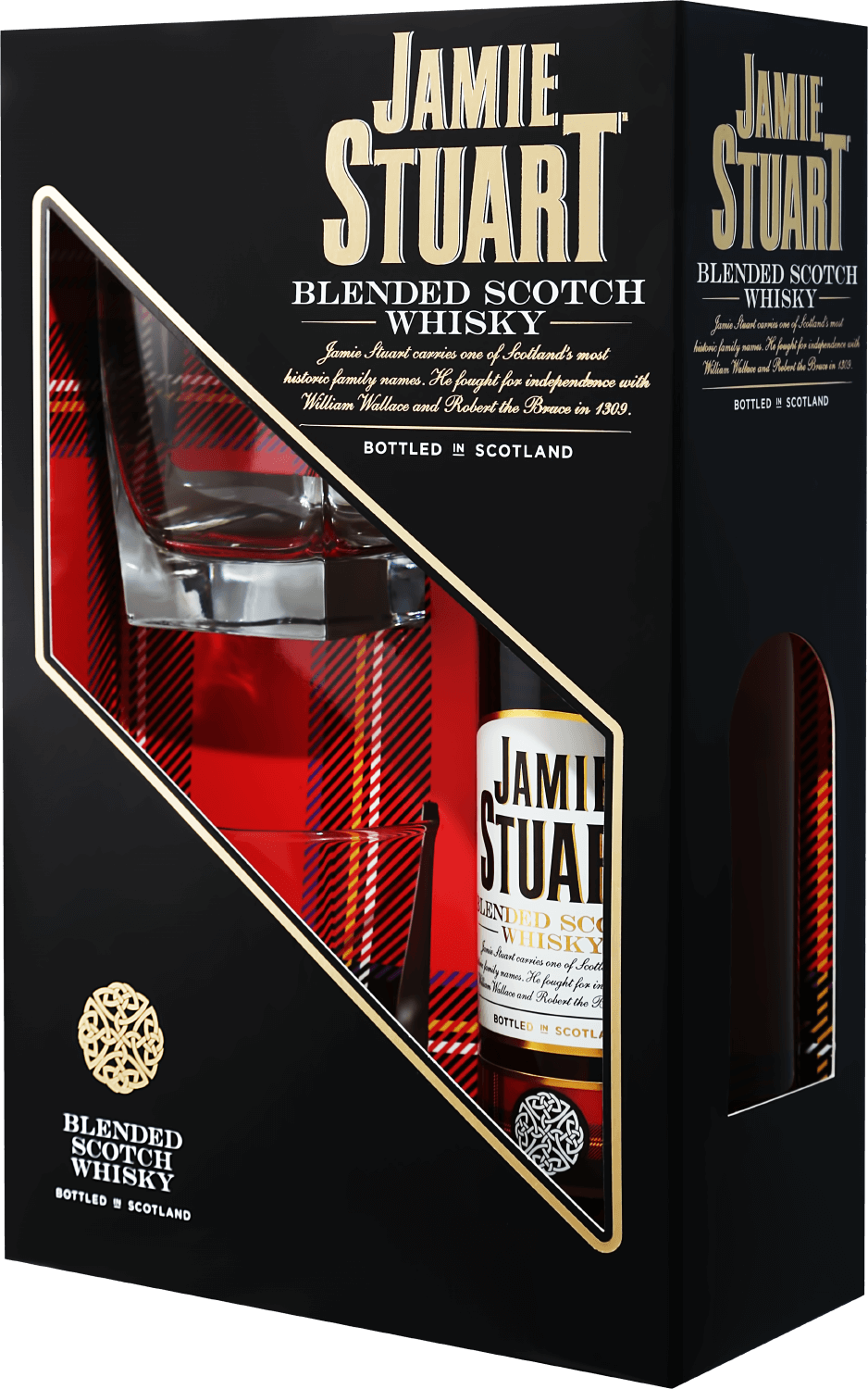 Jamie Stuart Blended Scotch Whisky 3 y.o. (gift box with 2 glasses) 44647