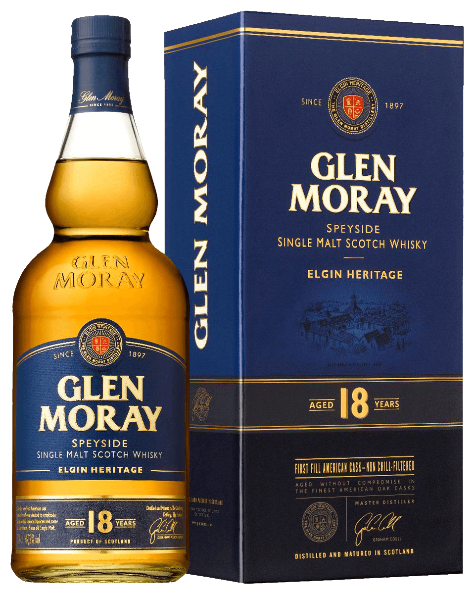 Glen Moray Elgin Heritage 18 Y.O. Single Malt Scotch Whisky (gift box)