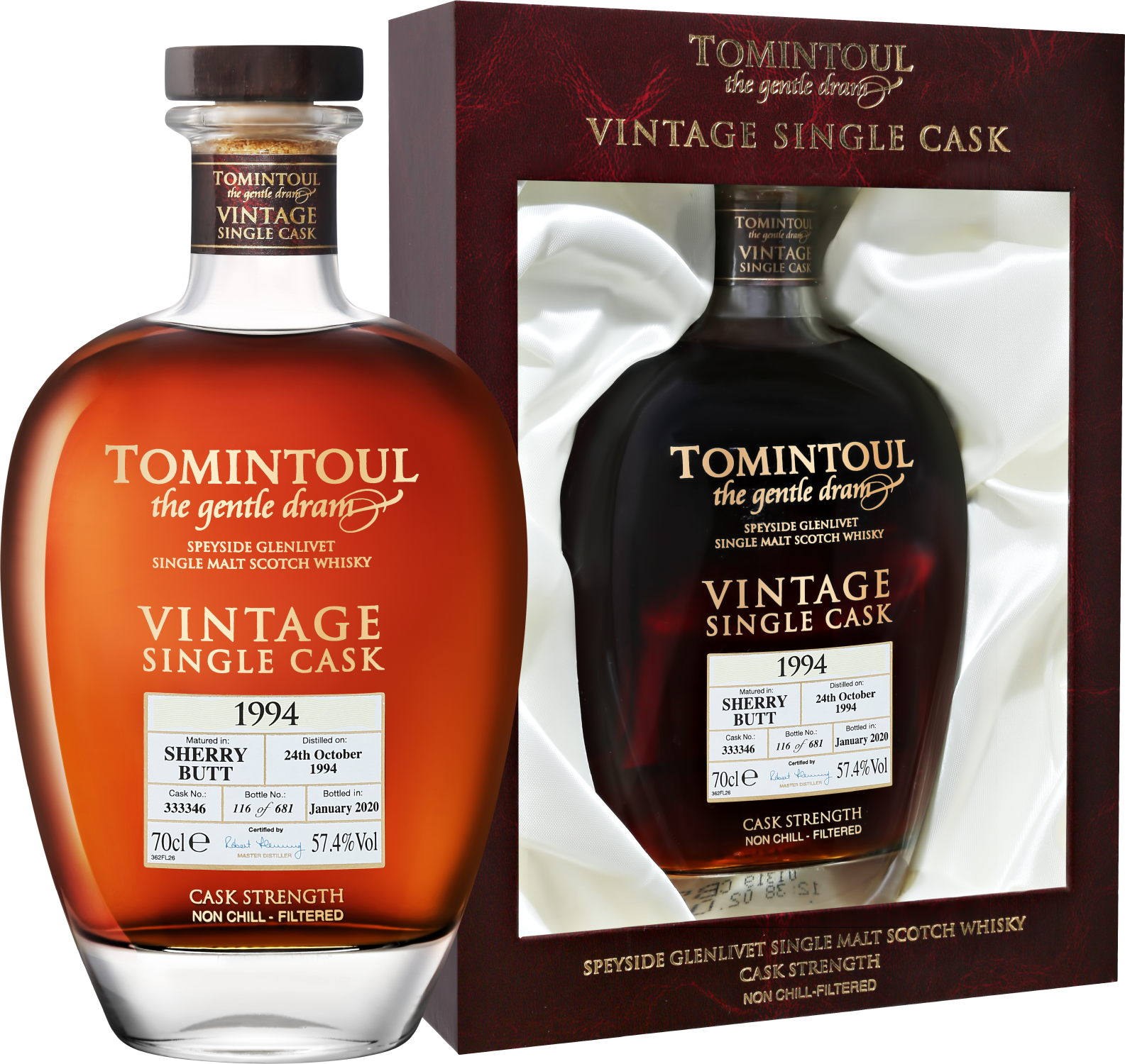 цена Tomintoul 1994 Speyside Glenlivet Vintage Single Cask Single Malt Scotch Whisky (gift box)