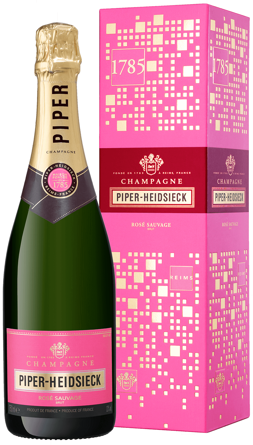 Piper-Heidsieck Sauvage Rose Brut Champagne AOC (gift box) piper heidsieck year of the tiger brut champagne aoc gift box