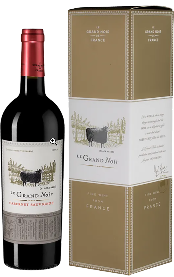 Le Grand Noir Cabernet Sauvignon Pays d'Oc IGP Les Celliers Jean d'Alibert (gift box)
