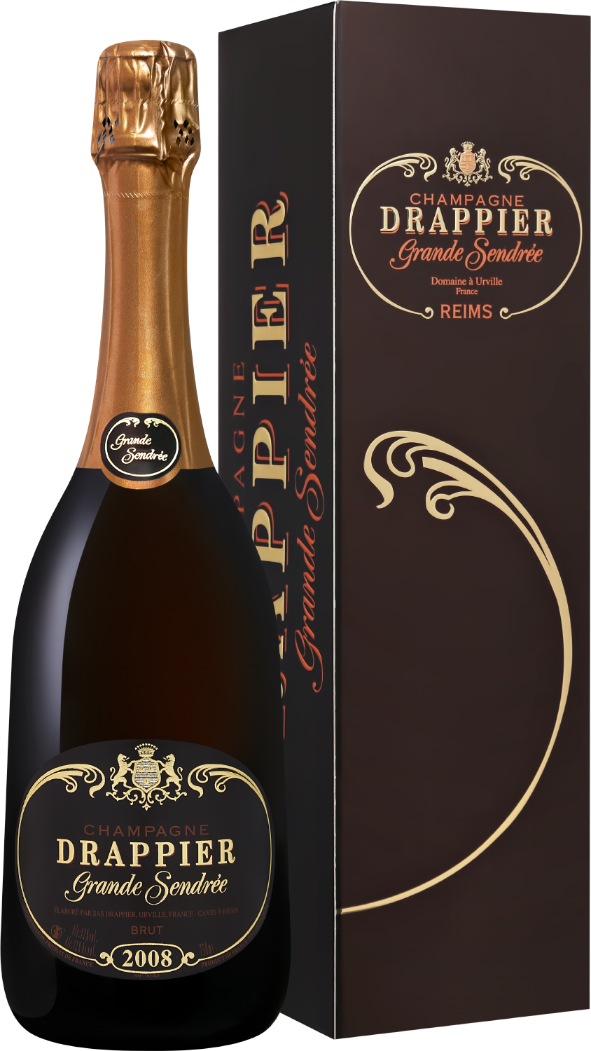 Drappier Grande Sendrée Brut Champagne AOP in gift box drappier andquot grande sendreeandquot gift box with 2 glasses