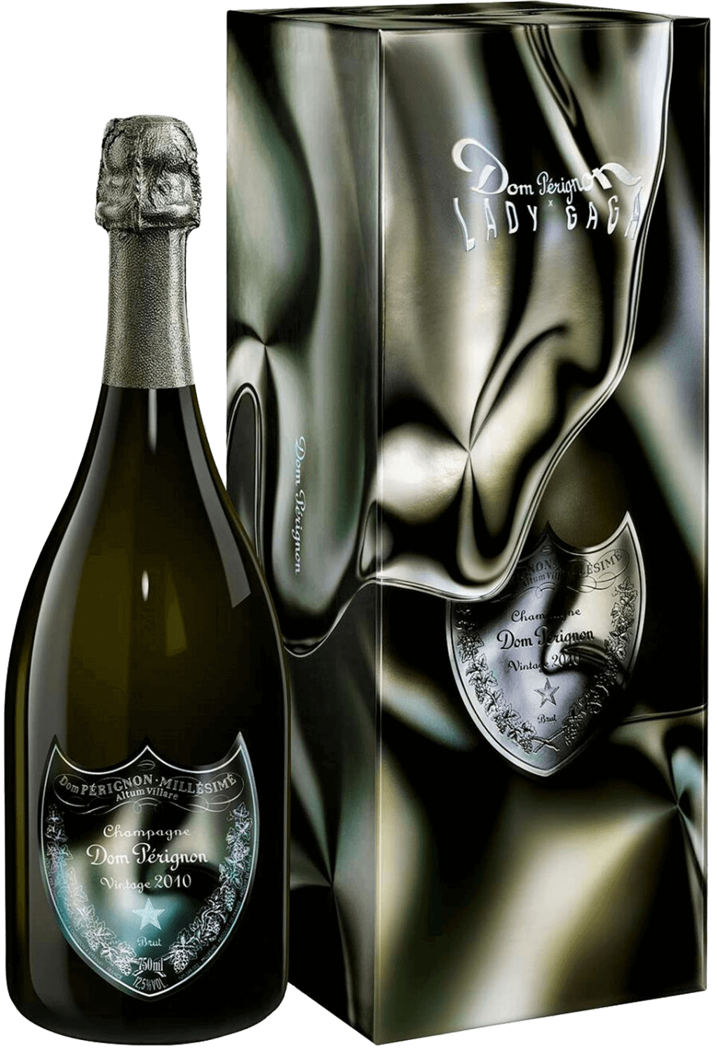 Игристое вино белое экстра брют Dom Perignon Lady Gaga Brut Сhampagne AOC  (gift box) урожая 2010 года 0.75 л (Дом Периньон Леди Гага Брют Шампань АОС  в подарочной упаковке), купить в магазине в Краснодаре - цена, отзывы