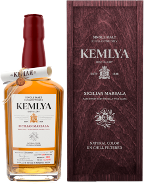 Kemlya Sicilian Marsala Single Malt Russian Whisky (in wooden box)