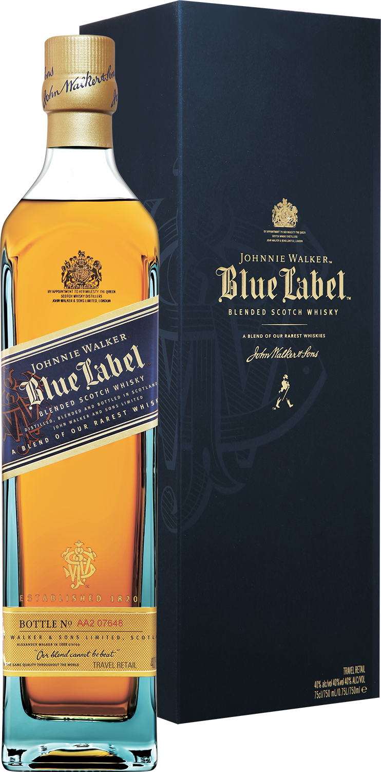 Виски Johnnie Walker Blue Label Blended Scotch Whisky (gift box) 0.75 л  (Джонни Уокер Блю Лейбл Блендед купажированный виски в подарочной  упаковке), купить в магазине в Москве - цена, отзывы