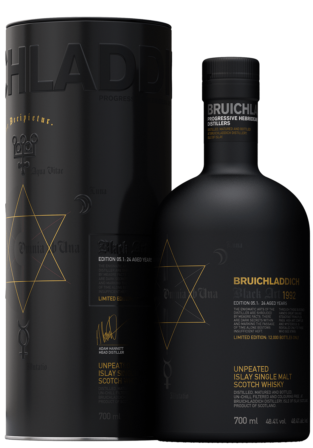 Bruichladdich Black Art Edition 05.1 24 aged years single malt scotch whisky (gift box) bruichladdich the laddie 10 years single malt scotch whisky gift box