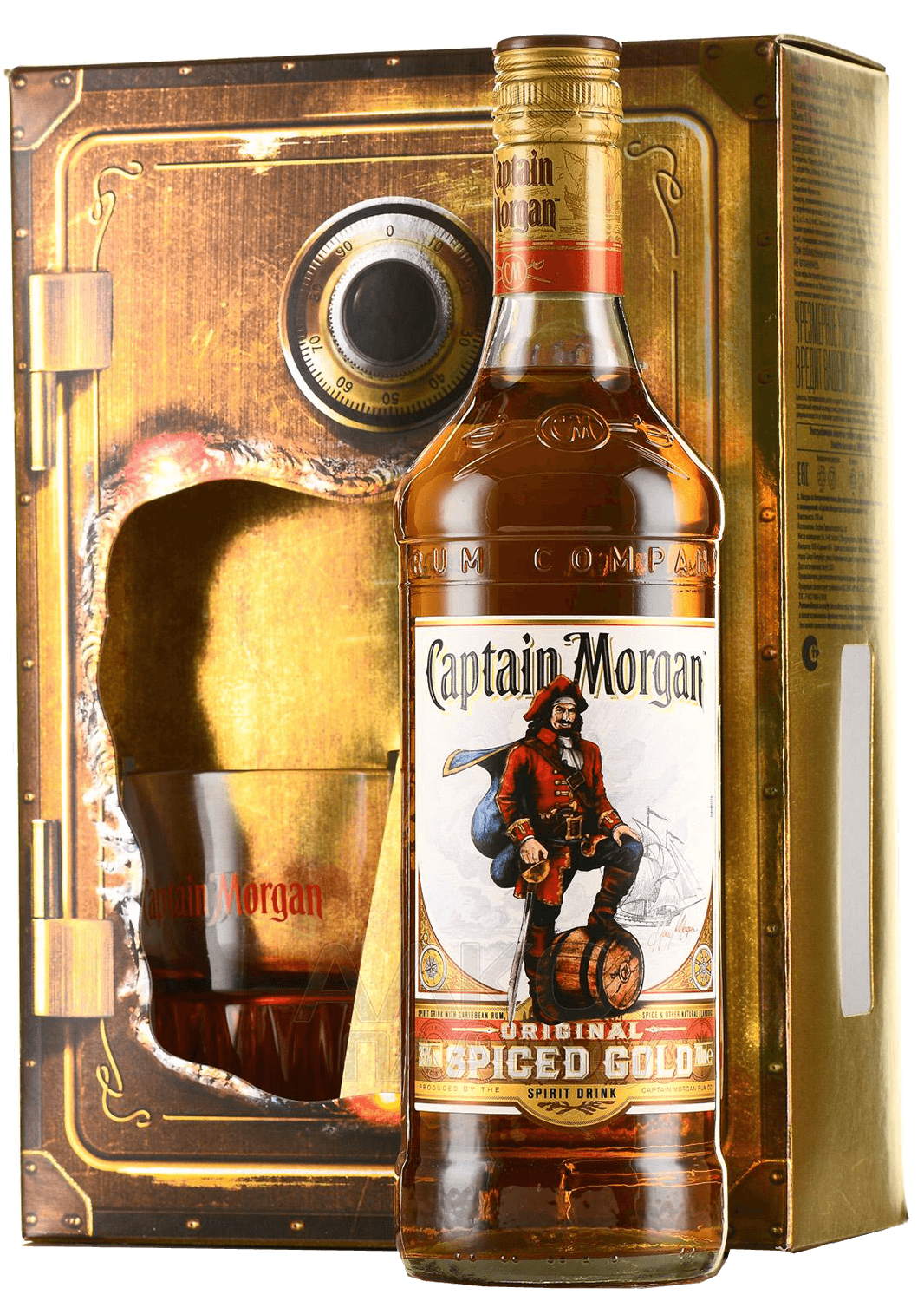 Captain Morgan Spiced Gold Spirit Drink (gift box with 1 glass)
