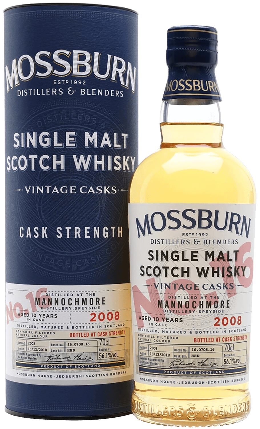 Моссберн Винтадж Каскс No.16 Маннокмор солодовый виски в подарочной упаковке 0.7&nbsp;л