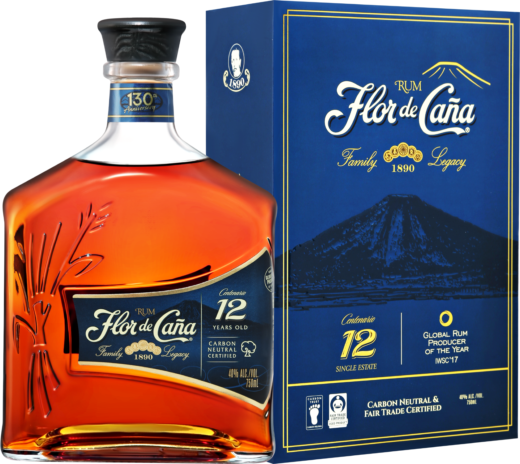 Флор де Канья 12 Сентенарио Ликорера де Никарагуа в подарочной упаковке 0.75&nbsp;л