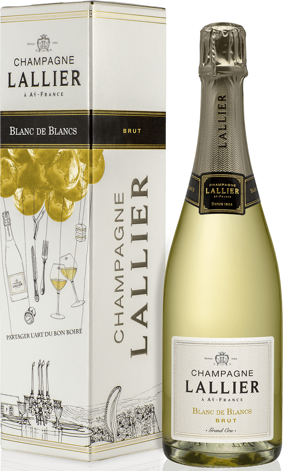 Lallier Blanc de Blancs Brut Grand Cru Champagne AOC (gift box) blanc de blancs brut nature grand cru champagne aoс laherte freres