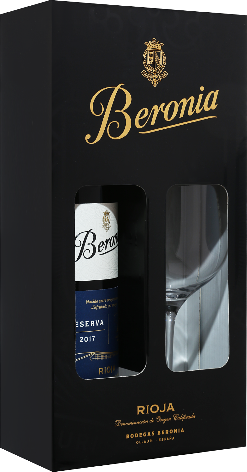 Reserva Rioja DOCа Beronia (gift box with glass) soberano reserva 5 gonzalez byass gift box with glass