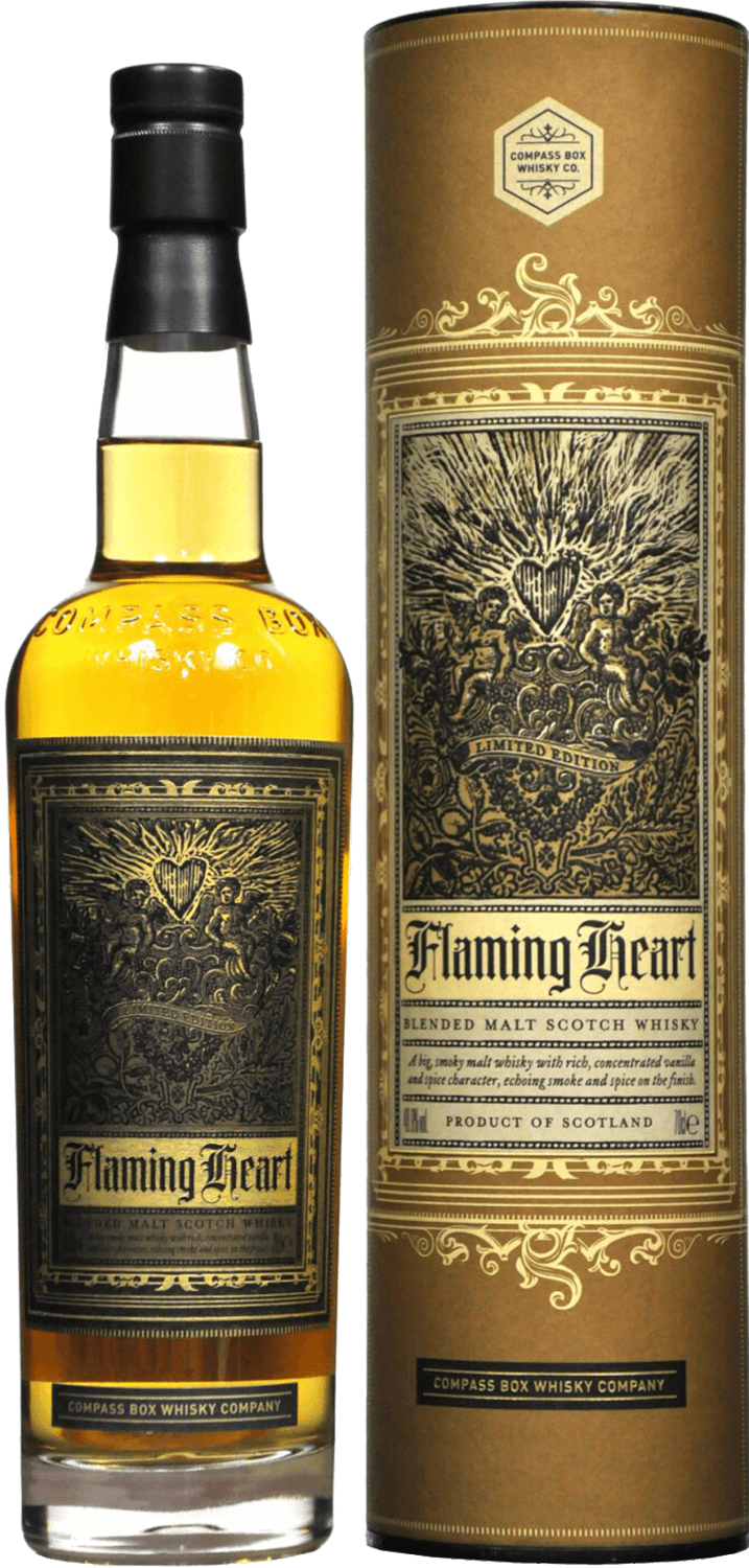 Compass Box Flaming Heart Blended Malt Scotch Whisky (gift box) compass box the spice tree blended malt scotch whisky gift box