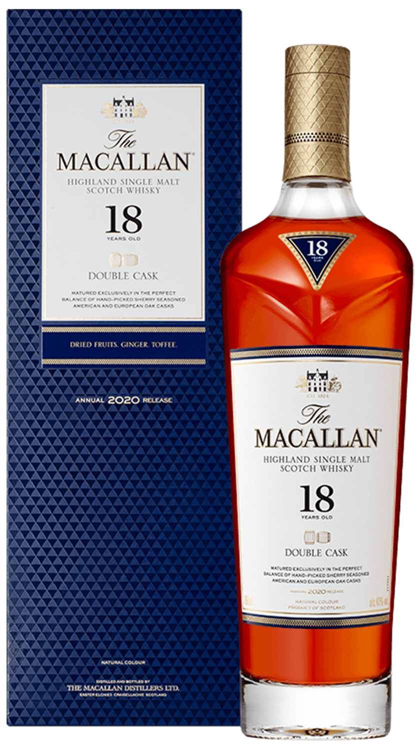 Macallan Double Cask 18 y.o. Highland single malt scotch whisky (gift box) macallan triple cask matured highland single malt scotch whisky 12 y o