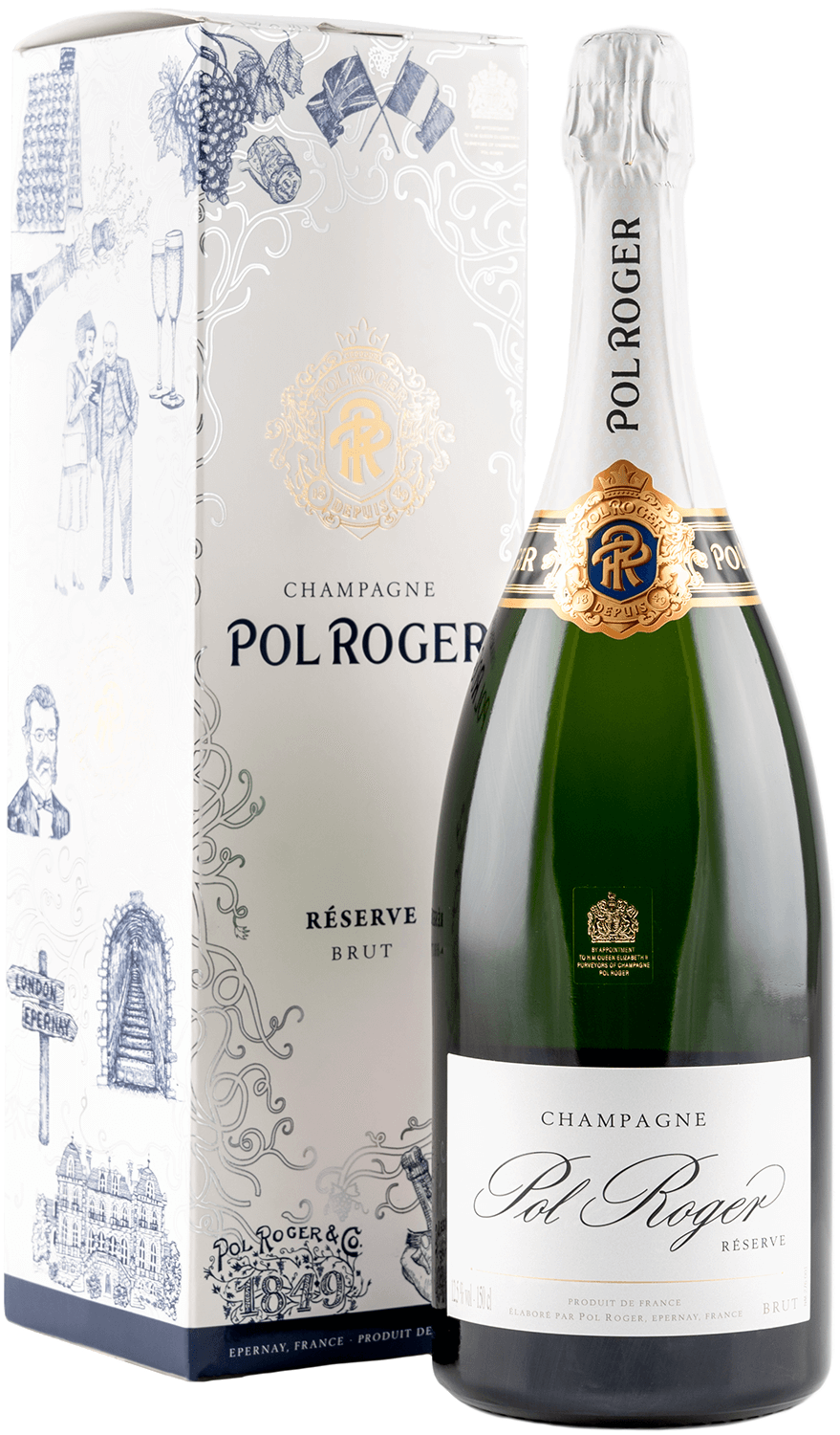 Pol Roger Reserve Champagne AOC (gift box) drappier clarevallis champagne aoc gift box