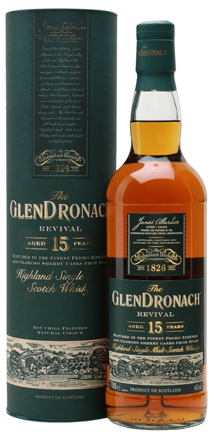 Glendronach Revival Highland Single Malt Scotch Whisky 15 y.o. (gift box)