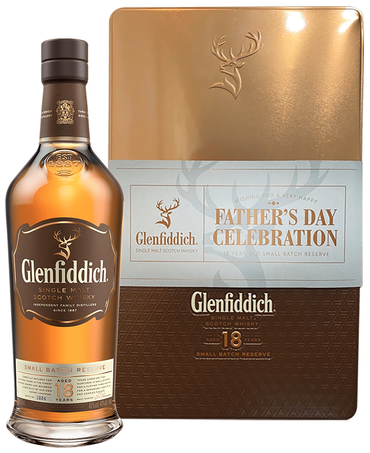 Glenfiddich 18 y.o. Single Malt Scotch Whisky (gift box with two glasses)