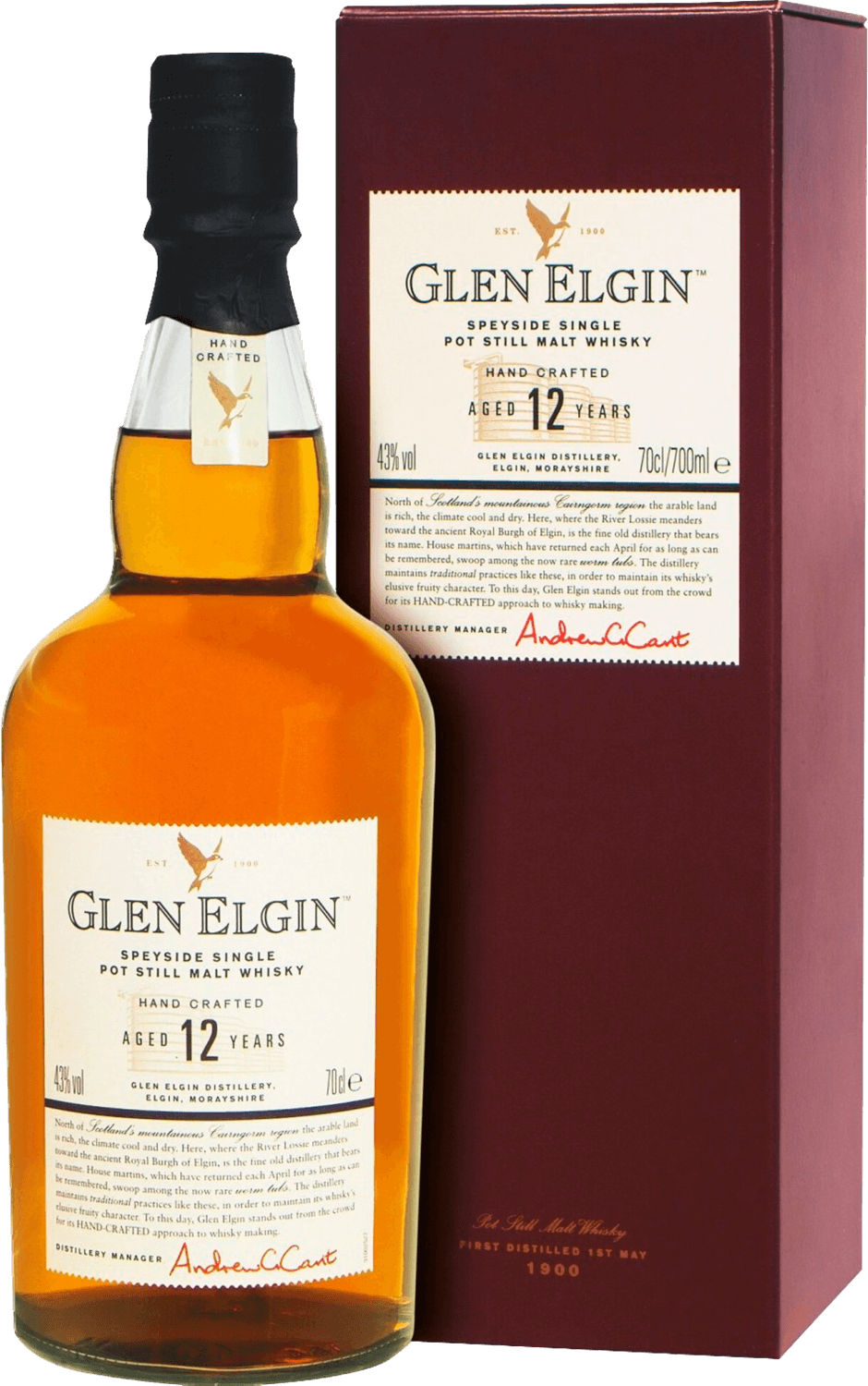 Glen Elgin 12 y.o. Speyside Single Malt Scotch Whisky (gift box) glen scotia victoriana single malt scotch whisky gift box