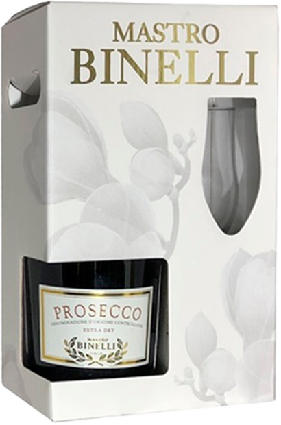 Mastro Binelli Prosecco DOC Spumante Extra Dry (gift box with glass)