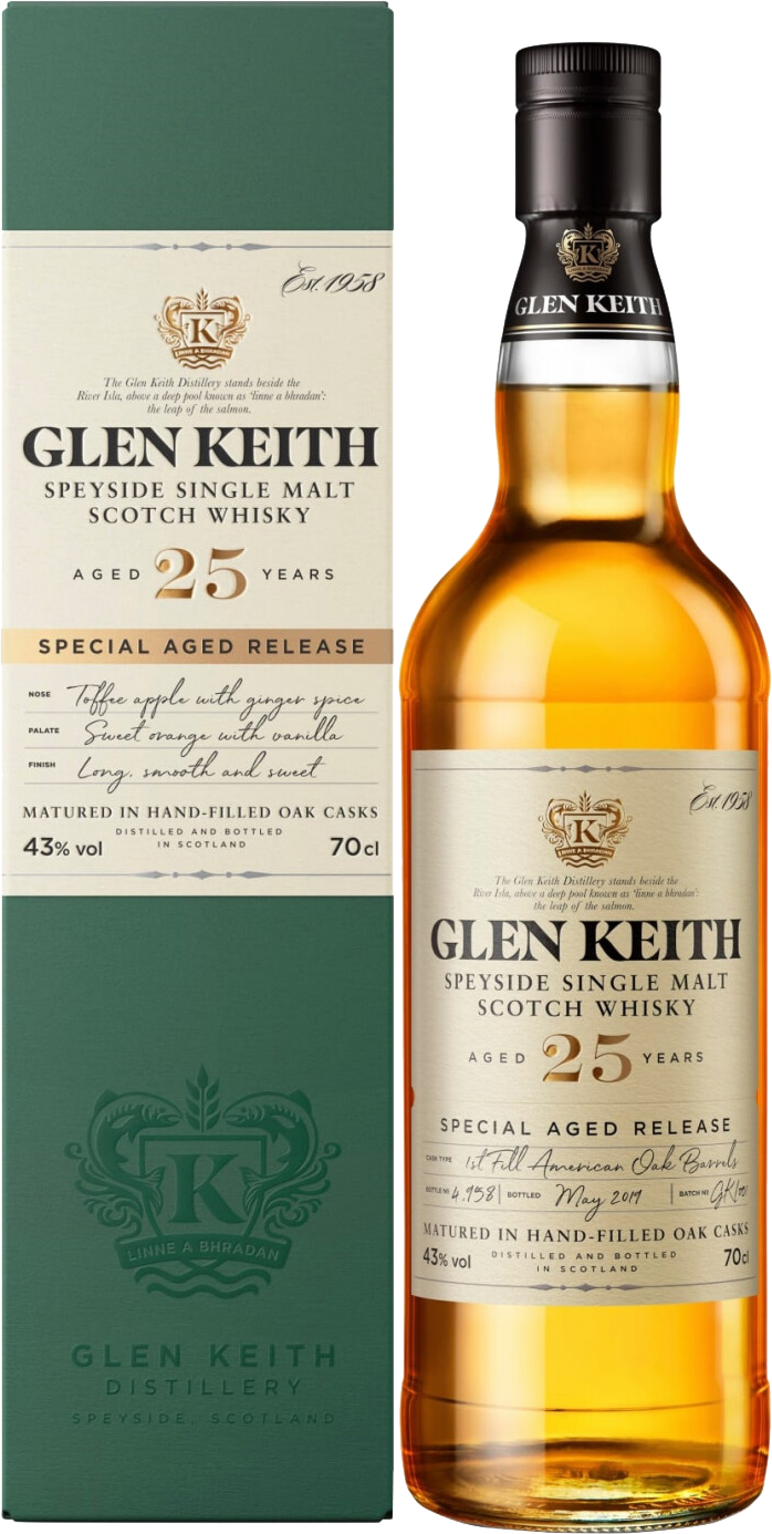 Glen Keith 25 y.o. Single Malt Scotch Whisky (gift box)